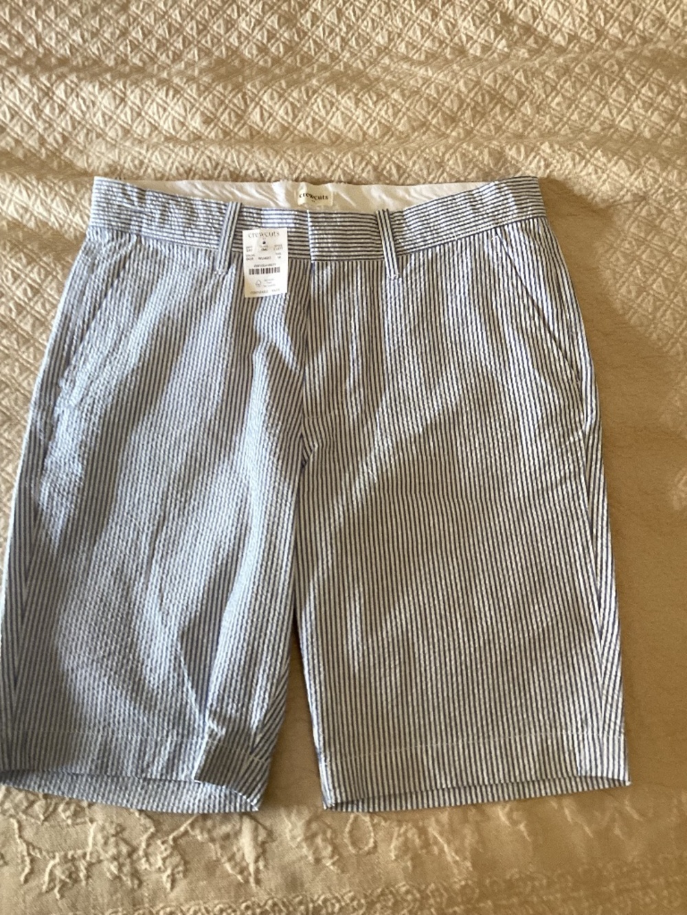 Jcrew Crewcuts new with tags size 16 seer sucker blue chino style short